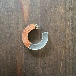 World market wood hoop earring (only one earring)